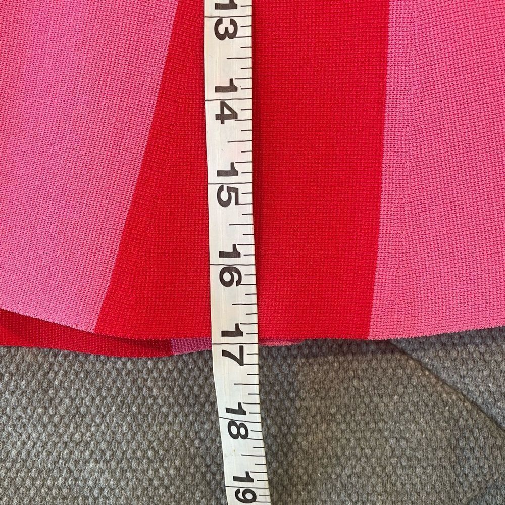 Lucky Chouette Skirt Striped Pink Red Mini Flare Knit Casual Cute - Picture 2 of 4